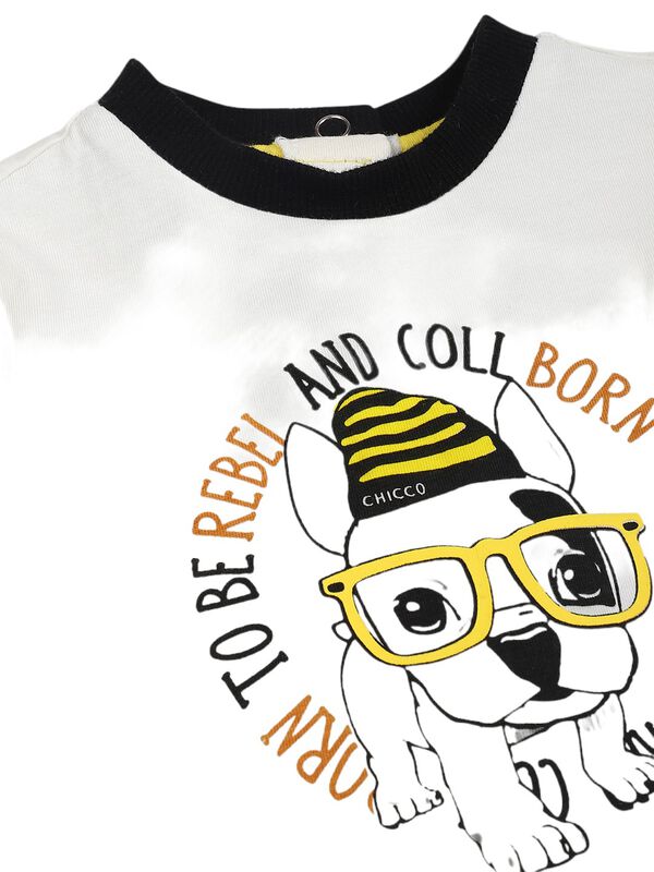 Boys White & Black Graphic Printed T-Shirt image number 2